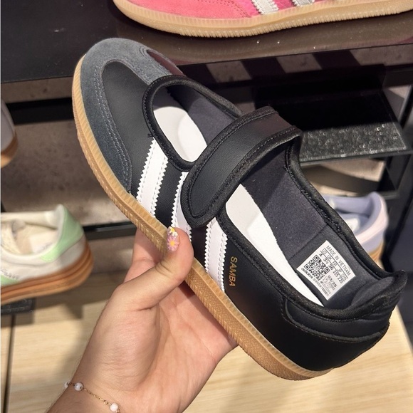 adidas Black and Gray Women's Sneakers with White Stripes - Picture 1 of 6